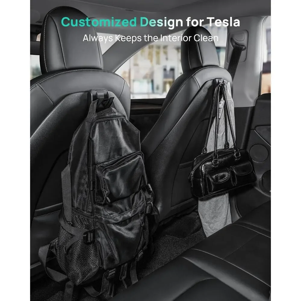 2 Pack Foldable Car Seat Hooks for Tesla Model 3 Y Juniper Highland 2021-2026 - Picture 4 of 8